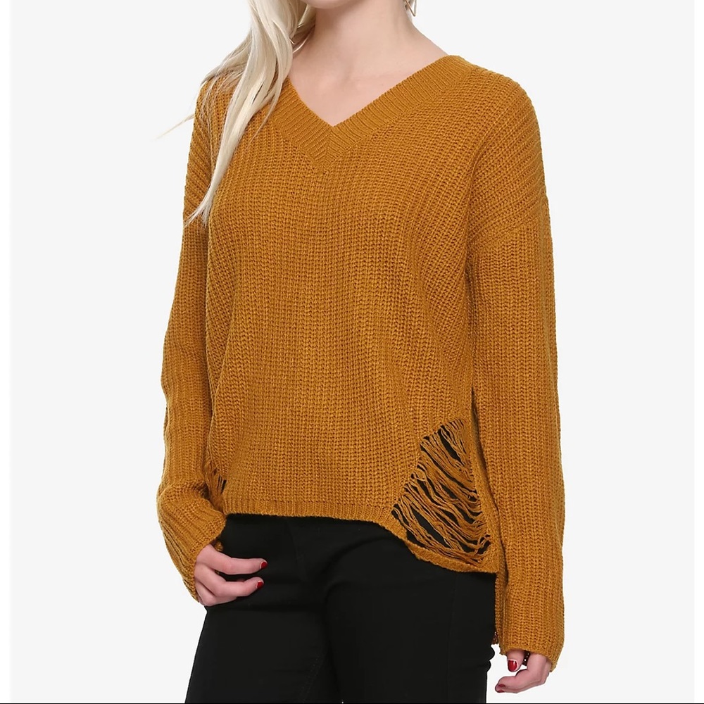 Mustard Yellow Deconstructed Sweater